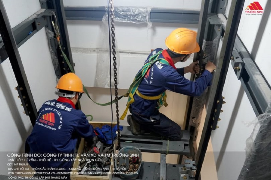 Lắp đặt hệ thống cơ khí thang máy